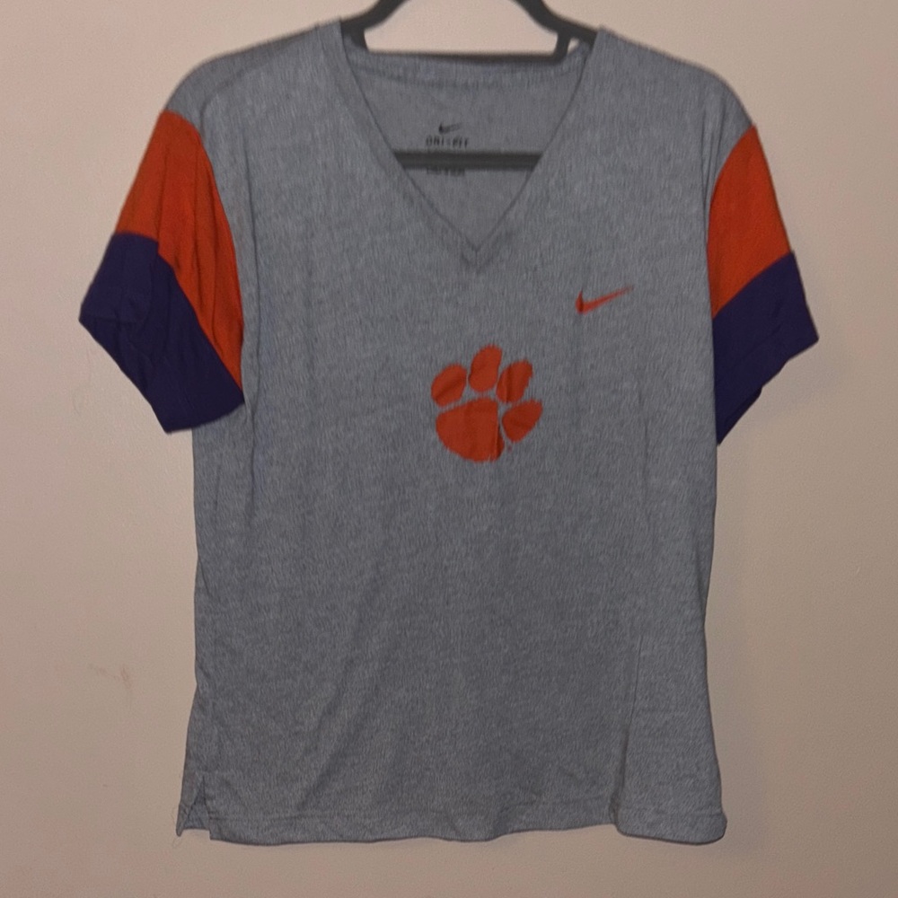 Nike Gray T-Shirt with Orange and Purple Accents